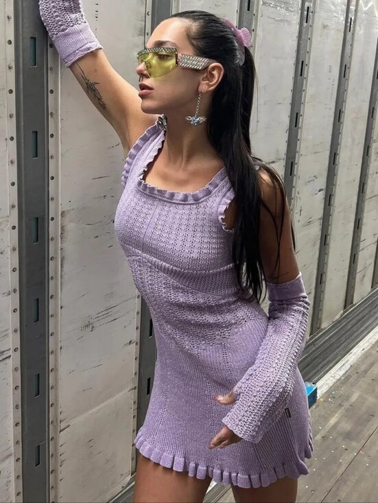 Marc Jacobs Dresses & Skirts - Heaven by Marc Jacobs Lilac Pointelle Mini Dress L